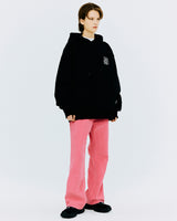 バックスプレータイポフーディー/BACK SPRAY TYPO HOODIE-BLACK