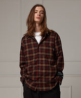 Loose-fit check shirts - Darkbrown (4622121336950)
