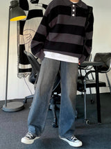 バルカンワイドデニムパンツ/BALCAN WIDE BLACK DENIM PANTS(ONE COLOR)
