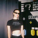‘Your lips ft. My neck’クロップT / ‘Your lips ft. My neck’ Crop Tee Black