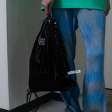 グロッシーストリングバッグ / GLOSSY STRING BAG_BLACK
