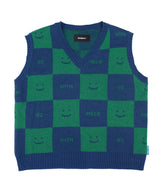 [EZwithPIECE] CHECKERBOARD KNIT VEST (4COLORS) (6563170287734)