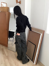 [Muffler set] Eden button V-neck cardigan