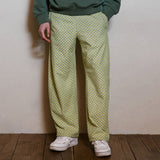 チェッカーボードバンディングパンツ/CHECKERBOARD BANDING PANTS_LIME GREY