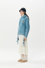 [FREE GIFT]キルシー ミドル チェリー フーディー プルーオーバー パーカー / MIDDLE CHERRY PATCHWORK HOODY KA [GREEN BLUE] (6592888078454)