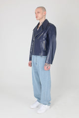 ミッドナイトブルーラムスキンライダージャケット/Midnight Blue Lamb Skin Rider Jacket