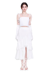 4ウェイマルチトリコットジャージスパンクロップチューブトップ/4-way multi tricot jersey span crop tube top (white)
