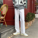 LMN Labo Semi-wide White Jeans (White)