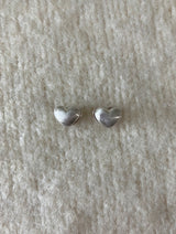 [92.5silver] matt heart one-touch earrings (wide ver.)