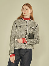 Knitted Tweed Jacket (Grey) (6643890880630)