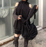 オフショルダースリットウィンドアノラックパーカー / shoulder slit wind anorak hood