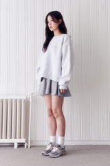 Lettering Round Neck Sweatshirt (W-MELANGE)