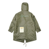 ZIPPER OVERSIZED FISHTAIL PARKA BLACK / KHAKI