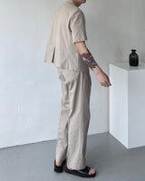 リネンショートスリーブショートジャケット / ECT Linen Short-Sleeved Short Jacket (2 colors)