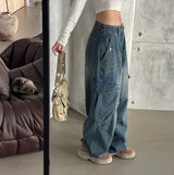 Rough Cargo Denim Wide Pants