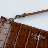 クロコダイルエンボポケットウォレット/CROCODILE EMBO POCKET WALLET-TAN BROWN