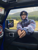 No.0450 P pattern fleece hood JK (3color)