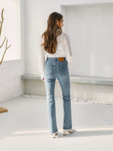ロングセミブーツカットデニムパンツ / W52 LONG SEMI BOOTS CUT DENIM PANTS_LIGHT BLUE