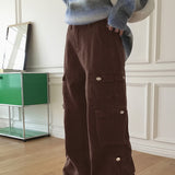 Doka Pocket Cargo Cotton Long Wide Pants