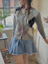 アーガイルルーピーカーディガン /  argyle loopy cardigan