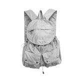 Gray round pocket backpack