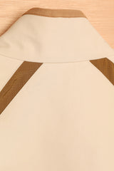 アシンメトリーウェーブジップジャケット / ASYMMETRIC WAVE ZIPPED JACKET-ECRU BROWN