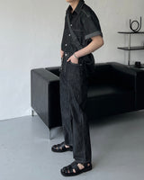ノンフェードリネンショートスリーブシャツ/MG516 Non-Fade Linen Short-Sleeved Shirt (2 colors)