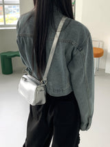 ローケングロッシースクエアショルダークロスボディバッグ / Loken Glossy Square Shoulder Crossbody Bag