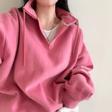 トーンアップシープアッピング刺繡ハーフネックジップアップ