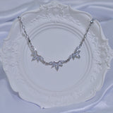  crystal crown heart chain necklace
