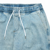 BANDING WIDE DENIM PANTS LIGHT BLUE