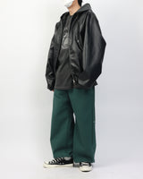 ビーガンレザー2ウェイフードジップアップ / Vigan Leather 2way Hood Zip-up