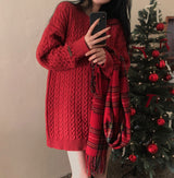 [Belied made/Cuanku] First Love Twisted Cable Knit Dress