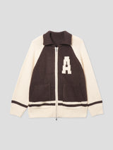 Classic jacquard knit zip-up 2color