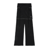 ラッフルレイヤードスカートスリットパンツ