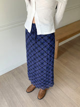 Kimo y2k retro check long skirt