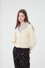 SMALL CHERRY ECO FUR CROP CADIGAN [CREAM]
