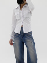 ポケットスリムシャツ / Pocket slim shirt (3color)
