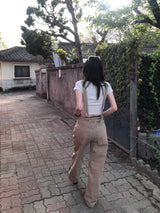 Waist slit lettering t