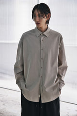 EARTH-COLOR PLEATS SHIRT (Beach Sand) / アースカラープリーツシャツ