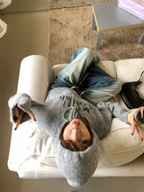 First Angora Letterang Hooded Knit