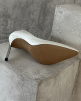 Silver-grooved Stelleto high heels