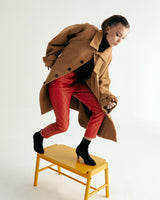 UNISEX WOOL RAGLAN HIDDEN COAT W - TWILL CAMEL (6636060835958)