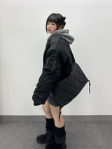 Cut-Off Cutting Hooded Zip-Up