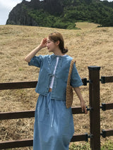 ガンブルセットアップブラウス