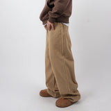 リープワイドピーチナッピングコットンパンツ/leap wide peach napping ccotton pants 2color