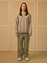 OLYMPIAD COLLAR SWEATSHIRT (GREY) (6675322437750)
