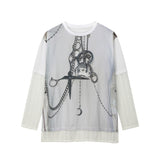 ドリッピングチェーンレイヤードTシャツ/0 6 dripping chain layered t-shirt