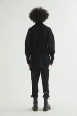 CHECKERBOARD ROBE CARDIGAN BLACK (6613774336118)
