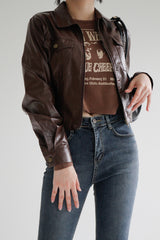 レザージップアップジャケット / Leather Zip-Up Jacket (2color)